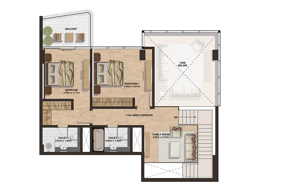 Floor plan - 3 Bedroom PENTHOUSE- AL2 -  GEMINI SPLENDOR  - etamea.com