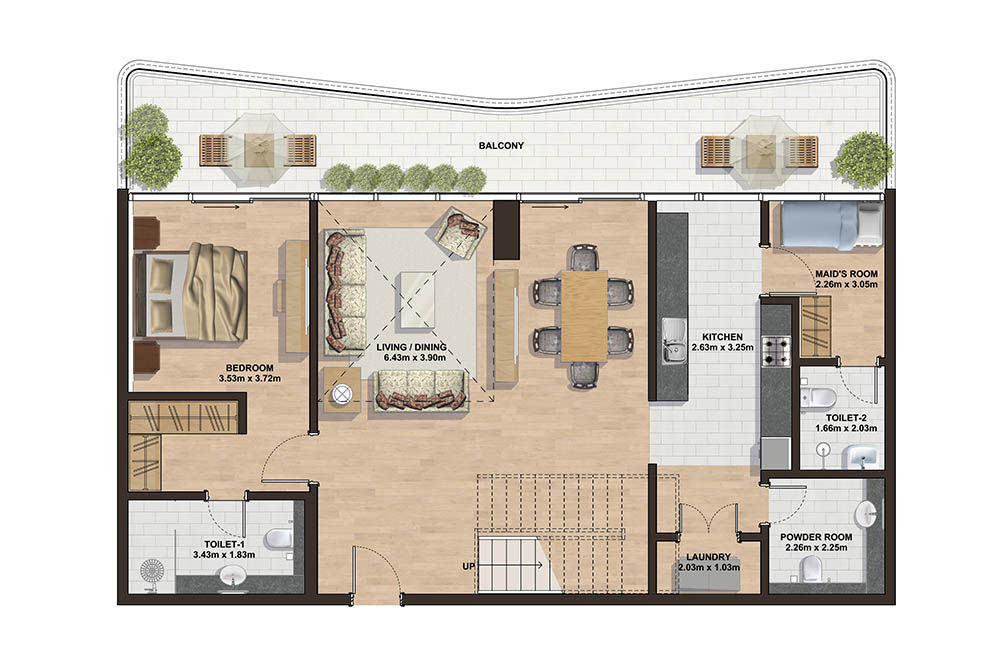 Floor plan - 3 Bedroom PENTHOUSE- CL1 -  GEMINI SPLENDOR  - etamea.com
