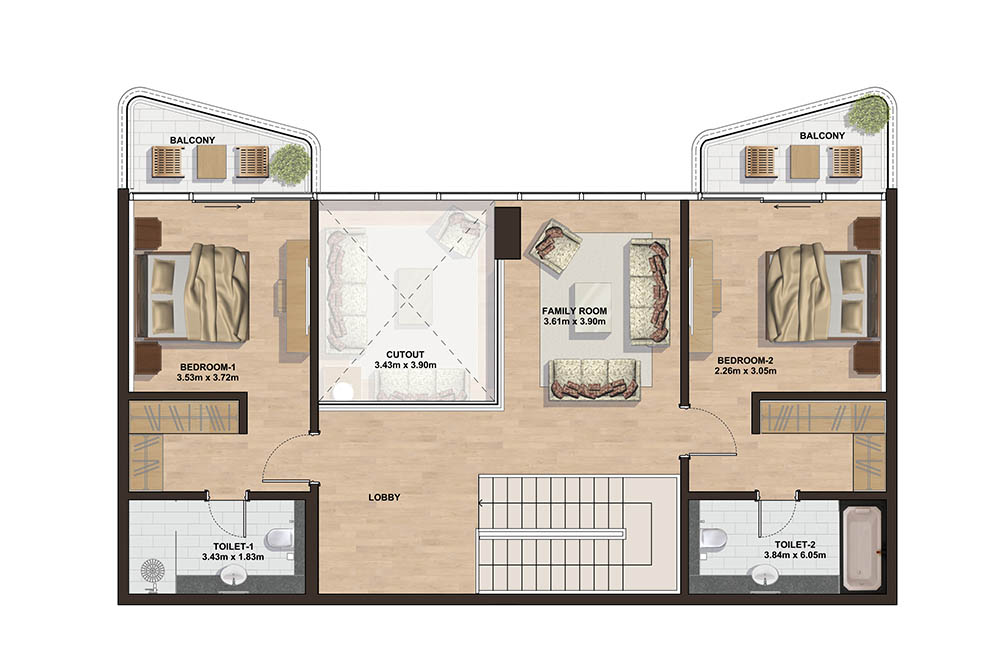 Floor plan - 3 Bedroom PENTHOUSE- CL2 -  GEMINI SPLENDOR  - etamea.com