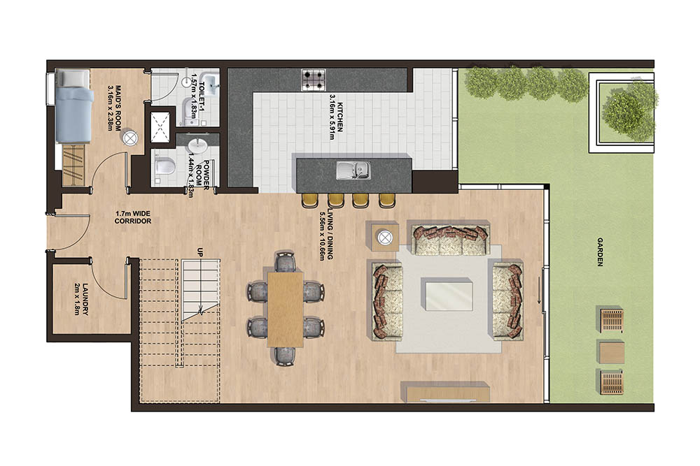 Floor plan - 3 Bedroom Town House - L1 -  GEMINI SPLENDOR  - etamea.com