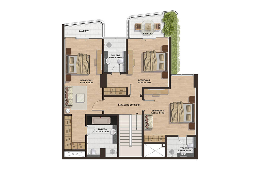 Floor plan - 4 Bedroom Town House - L2 -  GEMINI SPLENDOR  - etamea.com